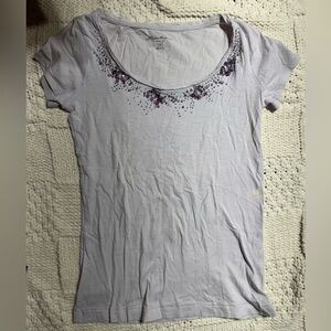 Eddie Bauer Light Purple Short Sleeve Beaded Shirt